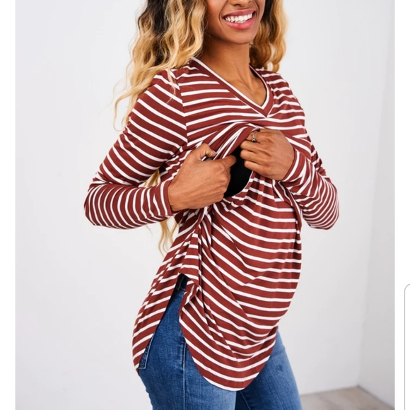 NWT Latched Mama Long Sleeve V-Neck Tee Sz XL - Picture 7 of 8